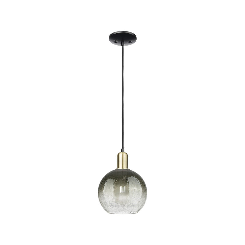 Innovations Brookhaven Globe 1-Light Mini Pendant | Industrial Black Antique Brass and Slate Glass | Kitchen Island & Dining | Model 716-1P-BAB-G483-8SL
