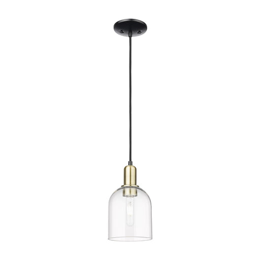 Innovations Bella 6in 1-Light Mini Pendant | Industrial Black Antique Brass and Clear Glass | Kitchen Island & Dining Room | Model 716-1P-BAB-G558-6CL