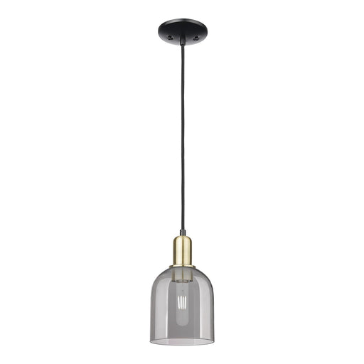 Innovations Bella 6in 1-Light Mini Pendant | Industrial Black Antique Brass Steel and Light Smoke Glass | Kitchen Island | 5.5 | Model 716-1P-BAB-G558-6SM