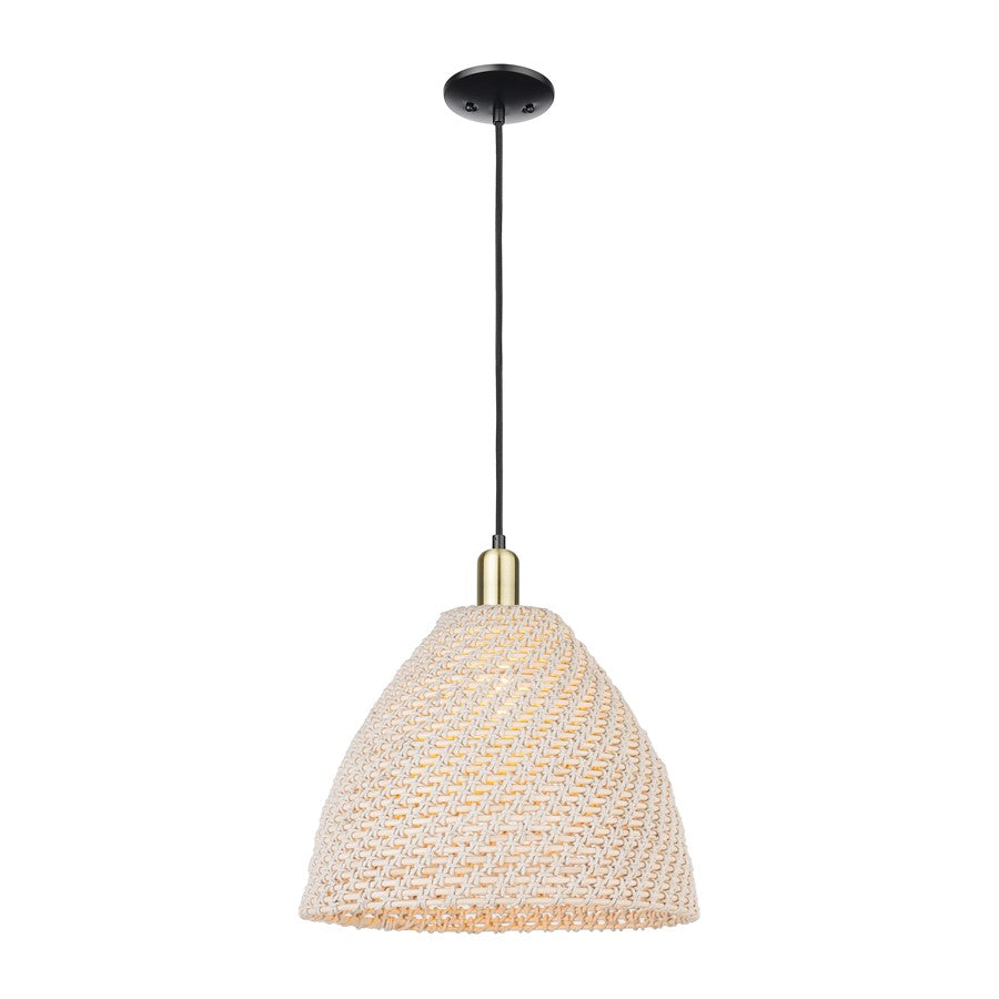 Innovations NB Dome 1Lt 16" Cord Mini Pendant, BKS/NF - 716-1P-BAB-NBD-16-NAT