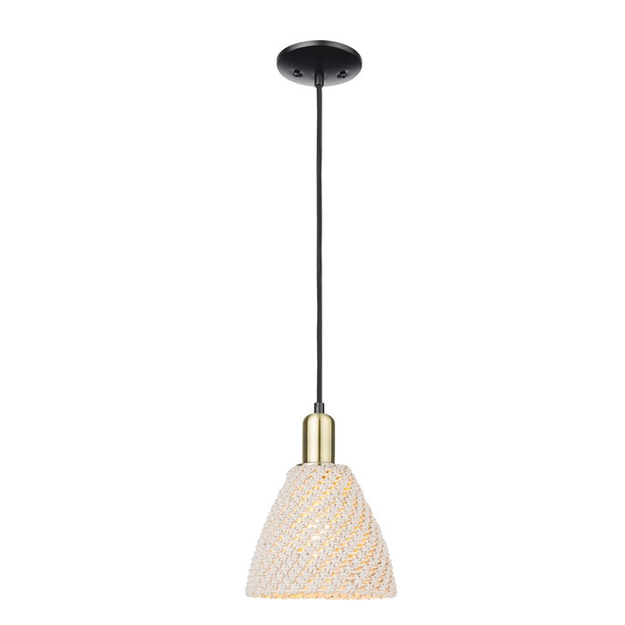 Innovations NB Dome 1Lt 8" Cord Mini Pendant, BKS/NF - 716-1P-BAB-NBD-75-NAT