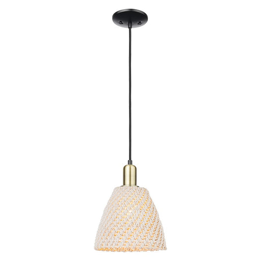 Innovations NB Dome 1Lt 9" Cord Mini Pendant, BKS/NF - 716-1P-BAB-NBD-9-NAT