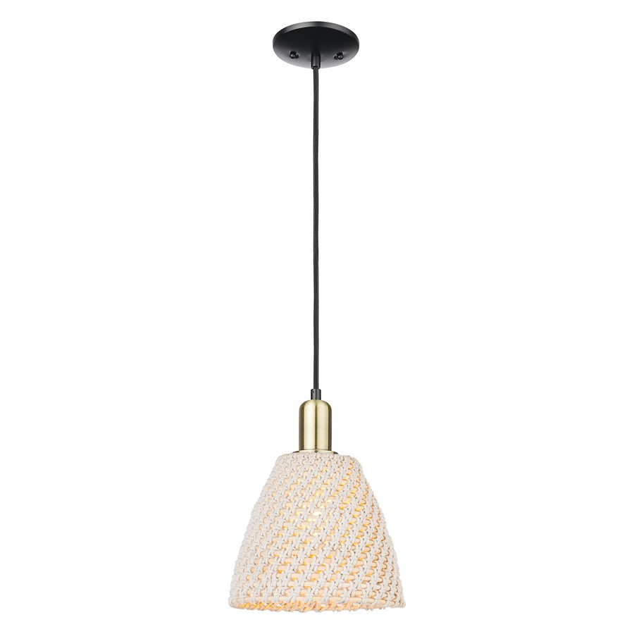 Innovations NB Dome 1Lt 9" Cord Mini Pendant, BKS/NF - 716-1P-BAB-NBD-9-NAT