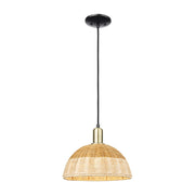 Innovations NBD Cord Mini Pendant, 12" Shade, BKBS/NT - 716-1P-BAB-NBD2-12-NAT