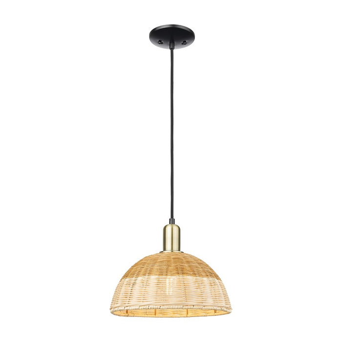 Innovations NBD Cord Mini Pendant, 12" Shade, BKBS/NT - 716-1P-BAB-NBD2-12-NAT