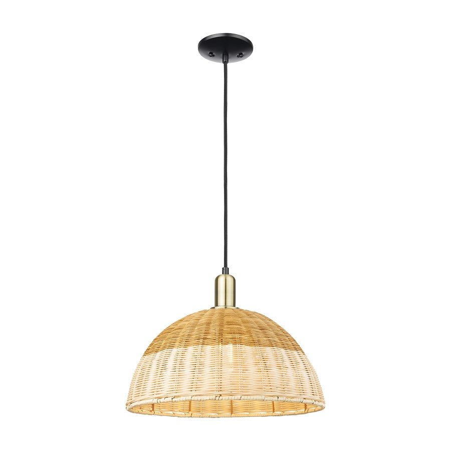 Innovations NB Dome 1Lt Cord Mini Pendant/16" BKS/NF - 716-1P-BAB-NBD2-16-NAT