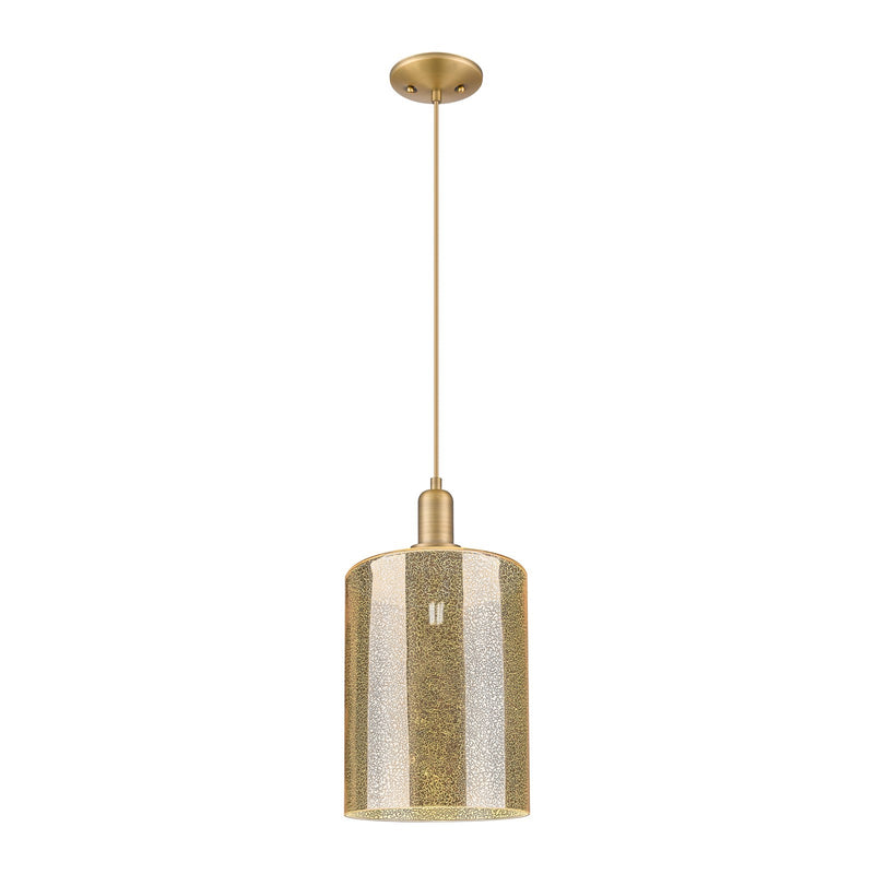 Innovations Cobbleskill 9in 1-Light Mini Pendant | Industrial Brushed Brass Steel and Mercury Glass | Kitchen Island & Dining | Model 716-1P-BB-G116-L