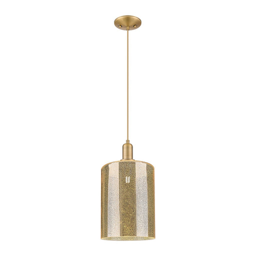 Innovations Cobbleskill 9in 1-Light Mini Pendant | Industrial Brushed Brass Steel and Mercury Glass | Kitchen Island & Dining | Model 716-1P-BB-G116-L