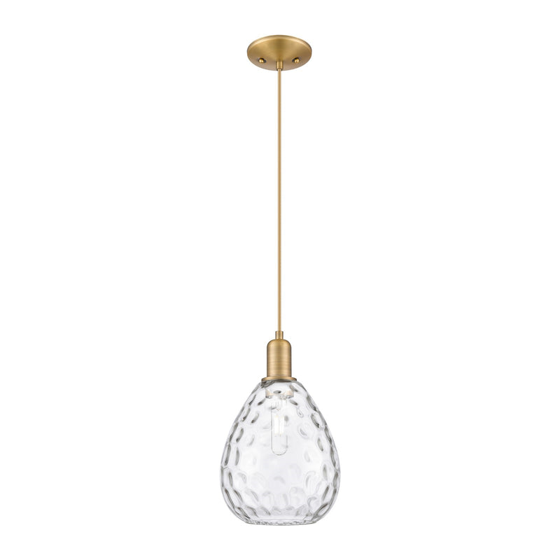 Innovations Waverly 8in 1-Light Mini Pendant | Industrial Brushed Brass and Clear Glass | Kitchen Island & Dining Room | 8 x 8 x | Model 716-1P-BB-G372