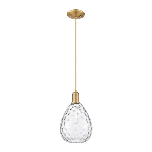 Innovations Waverly 8in 1-Light Mini Pendant | Industrial Brushed Brass and Clear Glass | Kitchen Island & Dining Room | 8 x 8 x | Model 716-1P-BB-G372