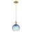 Innovations Brookhaven Globe 8" Cord Mini Pendant, BB/Blue - 716-1P-BB-G483-8SB