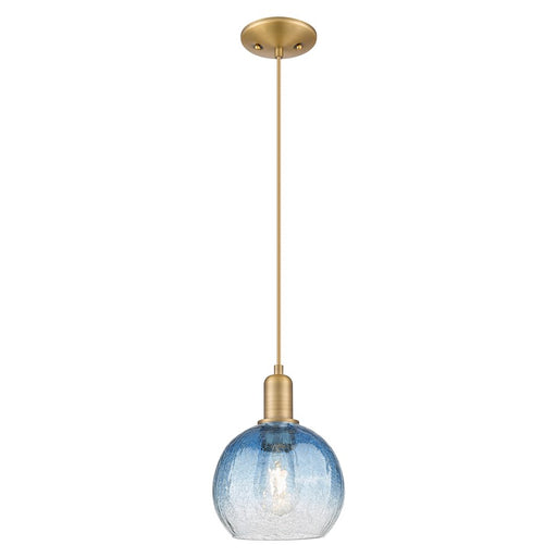 Innovations Brookhaven Globe 8" Cord Mini Pendant, BB/Blue - 716-1P-BB-G483-8SB