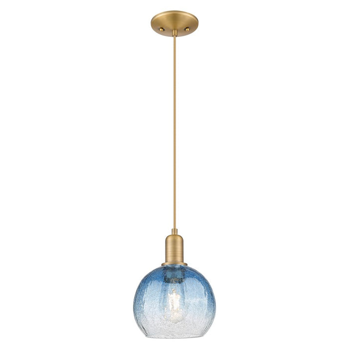 Innovations Brookhaven Globe 8" Cord Mini Pendant, BB/Blue - 716-1P-BB-G483-8SB
