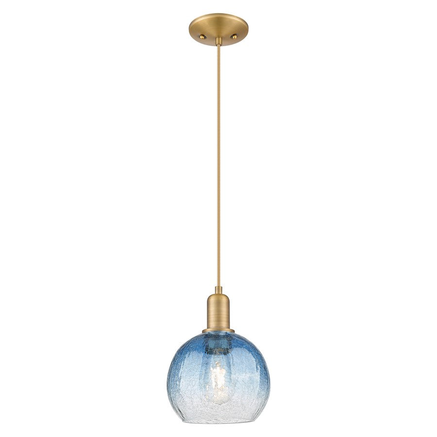 Innovations Brookhaven Globe 8" Cord Mini Pendant, BB/Blue - 716-1P-BB-G483-8SB