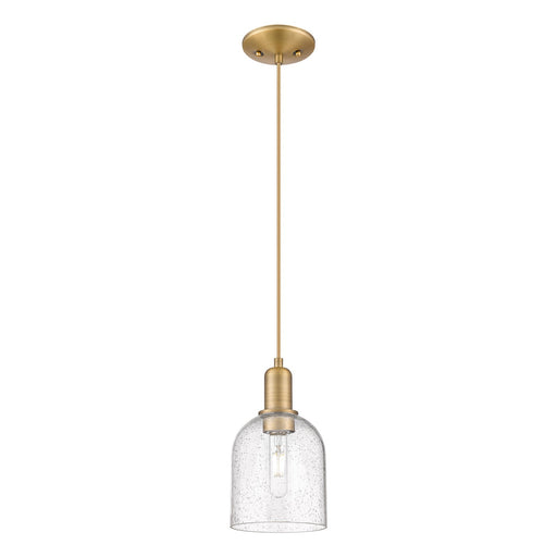 Innovations Bella 6in 1-Light Mini Pendant | Industrial Brushed Brass Steel and Seedy Glass | Kitchen Island & Dining Room | Model 716-1P-BB-G558-6SDY