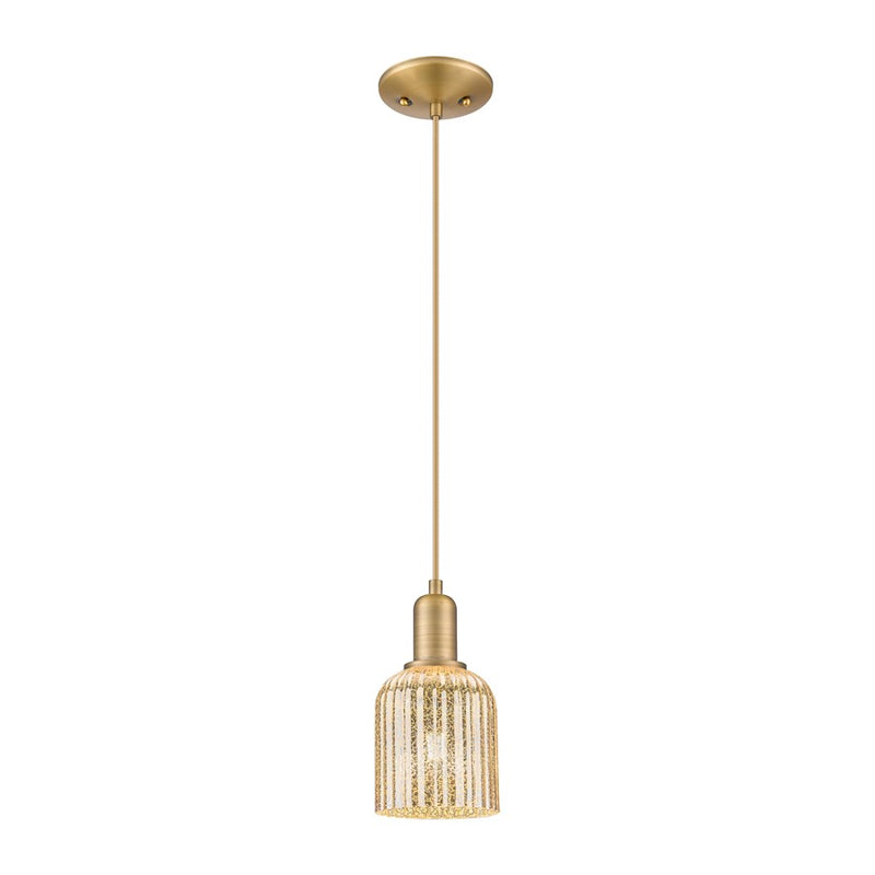 Innovations Bridal Veil 1Lt 5" Cord Mini Pendant, Brushed Brass/MC