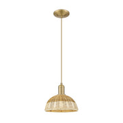 Innovations NB Dome 1Lt 9" Cord Mini Pendant, BB/Nat - 716-1P-BB-NBD2-9-NAT