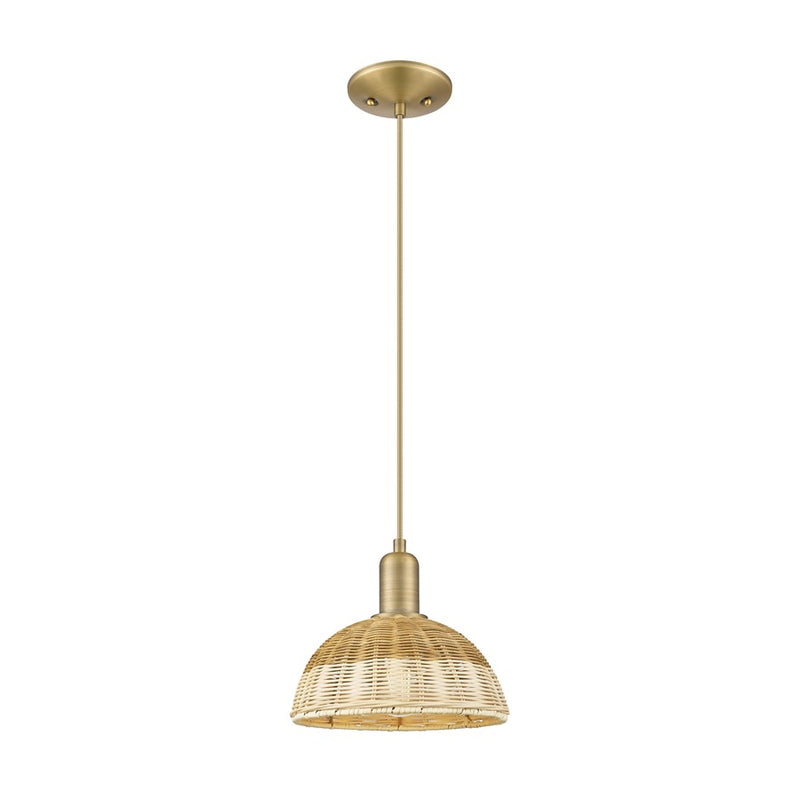 Innovations NB Dome 1Lt 9" Cord Mini Pendant, BB/Nat - 716-1P-BB-NBD2-9-NAT