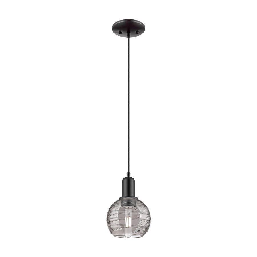 Innovations Athens DS 1Lt 6" Cord Mini Pendant, BK/SDS - 716-1P-BK-G1213-6SM