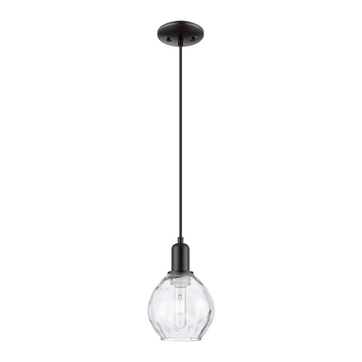 Innovations Waverly 6in 1-Light Mini Pendant | Industrial Matte Black Steel and Clear Glass | Kitchen Island & Dining Room | 6 x 6 | Model 716-1P-BK-G362