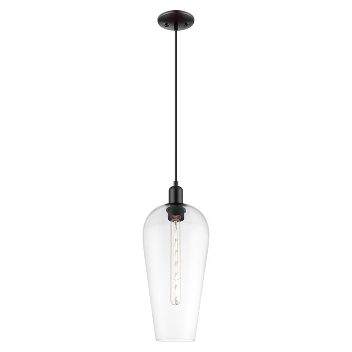 Innovations Chelsea 1Lt 8" Cord Mini Pendant, Black/Clear - 716-1P-BK-G456-8CL