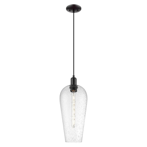 Innovations Chelsea 1Lt 8" Cord Mini Pendant, Black/Seedy - 716-1P-BK-G456-8SDY