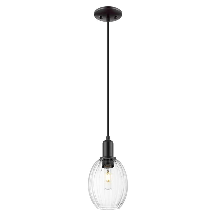 Innovations Preston 6" Bell Cord Mini Pendant, Black/Clear - 716-1P-BK-G459-6CL