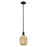 Innovations Preston 6" Bell Cord Mini Pendant, Black/Merc - 716-1P-BK-G459-6ME