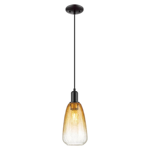 Innovations Brookhaven Almond 6" Cord Mini Pendant, BK/AM - 716-1P-BK-G480-6AM