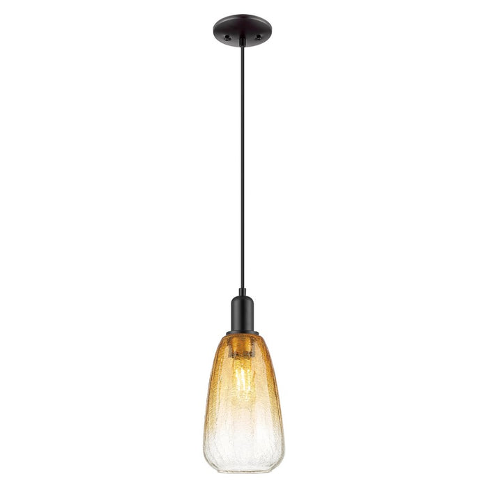 Innovations Brookhaven Almond 6" Cord Mini Pendant, BK/AM - 716-1P-BK-G480-6AM