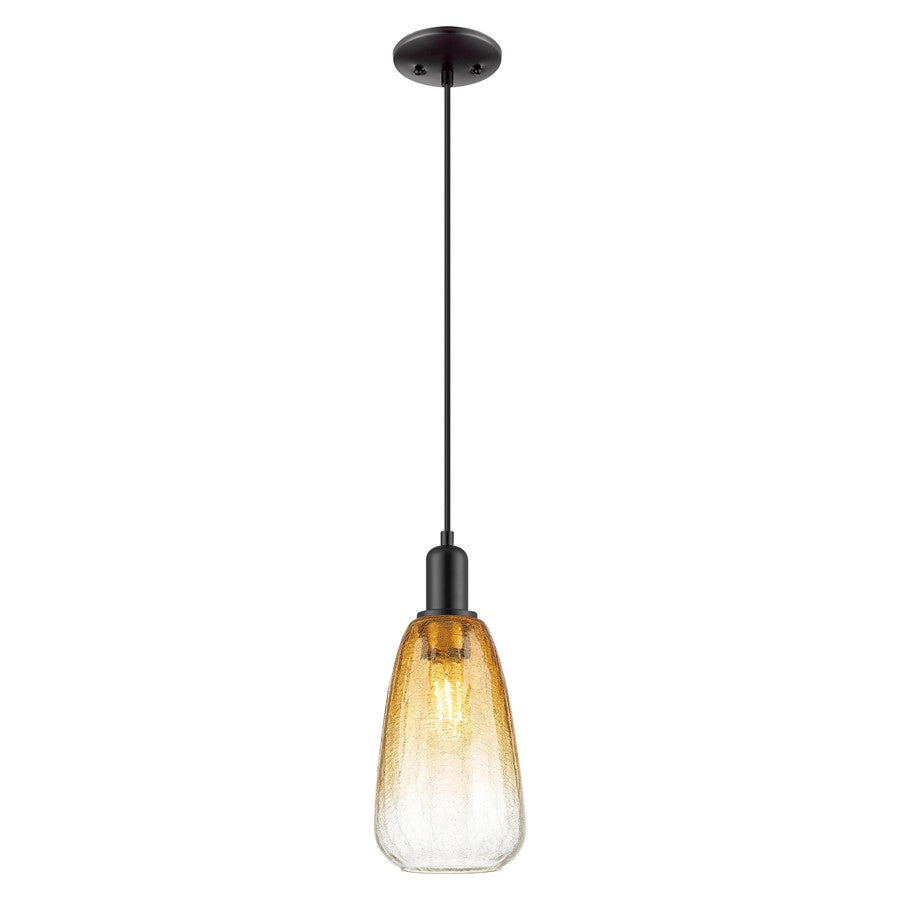 Innovations Brookhaven Almond 6" Cord Mini Pendant, BK/AM - 716-1P-BK-G480-6AM