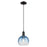 Innovations Brookhaven Globe 8" Cord Mini Pendant, BK/Blue - 716-1P-BK-G483-8SB