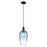 Innovations Brookhaven Flute 7" Cord Mini Pendant, BK/Blue - 716-1P-BK-G484-7SB