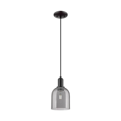 Innovations Bella 6in 1-Light Mini Pendant | Industrial Matte Black Steel and Light Smoke Glass | Kitchen Island & Dining Room | Model 716-1P-BK-G558-6SM