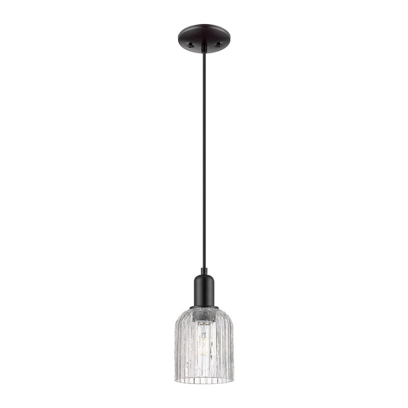 Innovations Bridal Veil 1Lt 5" Cord Mini Pendant, BK/Clear - 716-1P-BK-G559-5CL