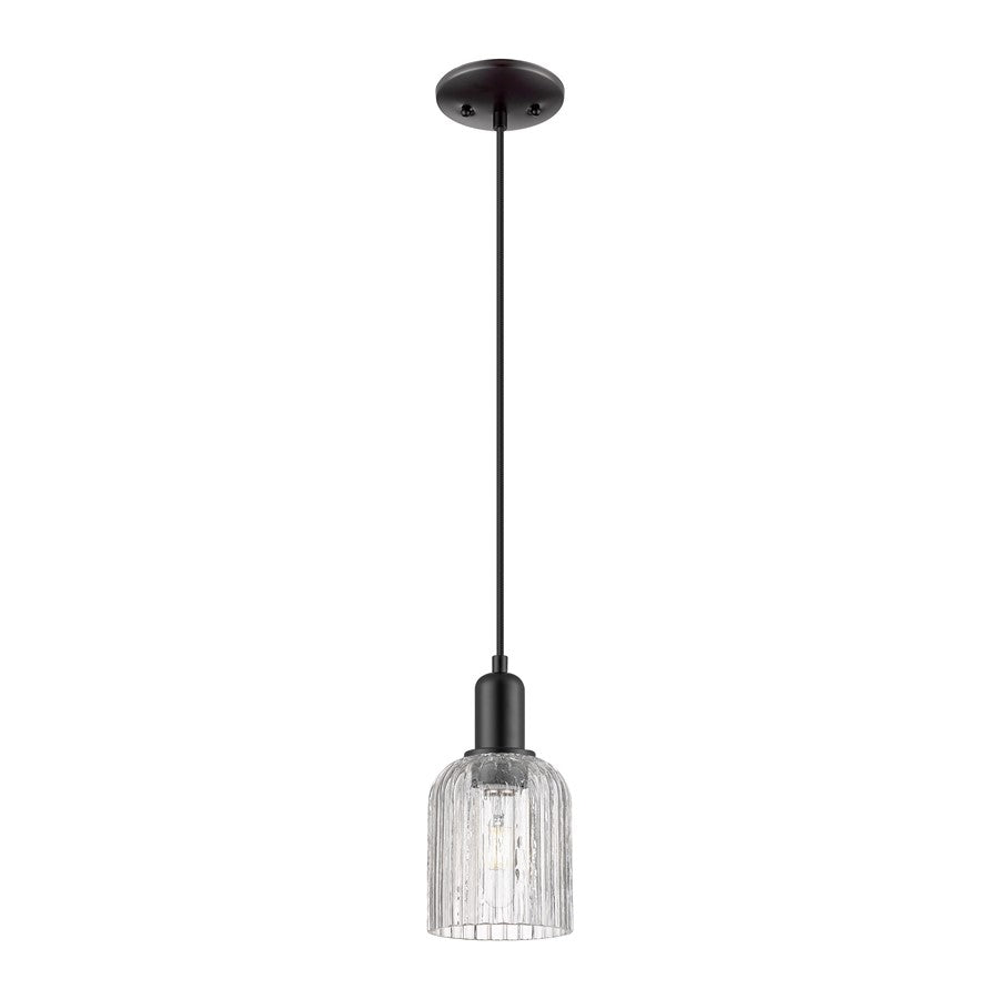 Innovations Bridal Veil 1Lt 5" Cord Mini Pendant, BK/Clear - 716-1P-BK-G559-5CL