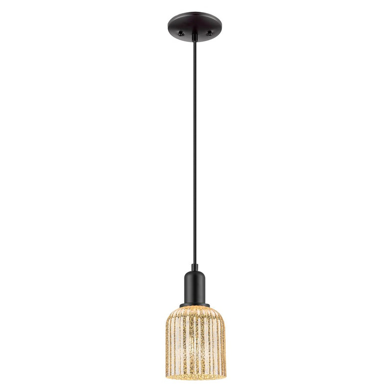 Innovations Bridal Veil 5" Cord Mini Pendant, Black/Mercury - 716-1P-BK-G559-5ME