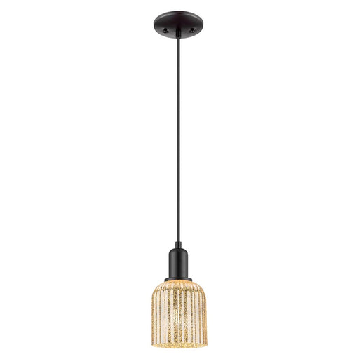 Innovations Bridal Veil 5" Cord Mini Pendant, Black/Mercury - 716-1P-BK-G559-5ME