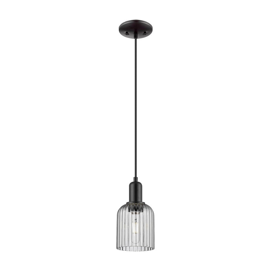 Innovations Bridal Veil 1Lt 5" Cord Mini Pendant, BK/SM - 716-1P-BK-G559-5SM