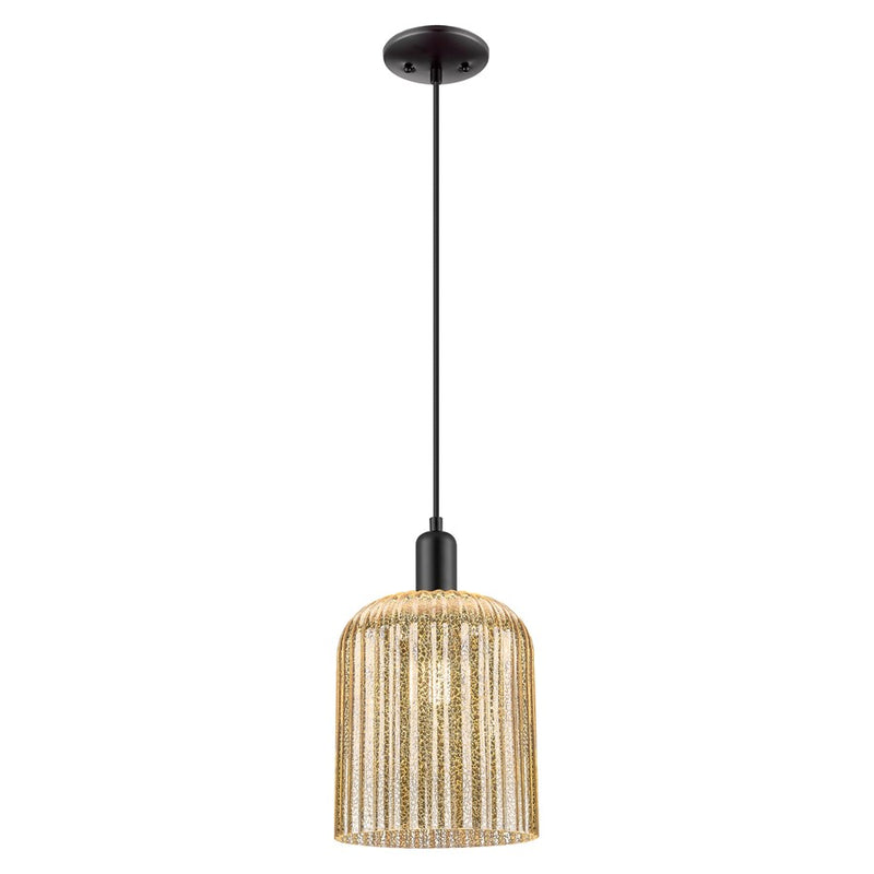 Innovations Bridal Veil 8" Cord Mini Pendant, Black/Mercury - 716-1P-BK-G559-8ME