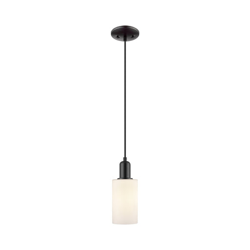 Innovations Clymer 4in 1-Light Mini Pendant | Industrial Matte Black Steel and Matte White Glass | Kitchen Island & Dining Room | Model 716-1P-BK-G801