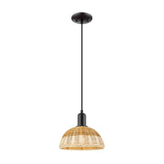 Innovations NB Dome 1Lt 9" Cord Mini Pendant, Black/Nat - 716-1P-BK-NBD2-9-NAT