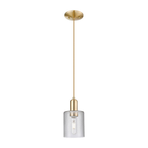 Innovations Cobbleskill 5in 1-Light Mini Pendant | Industrial Champagne Bronze Steel and Clear Glass | Kitchen Island & Dining Room | Model 716-1P-CB-G112