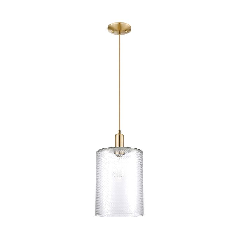 Innovations Cobbleskill 9in 1-Light Mini Pendant | Industrial Champagne Bronze Steel and Clear Glass | Kitchen Island & Dining | Model 716-1P-CB-G112-L