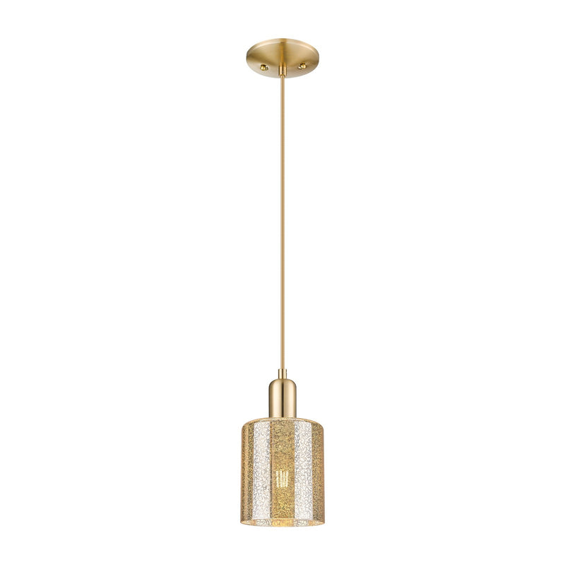Innovations Cobbleskill 5in 1-Light Mini Pendant | Industrial Champagne Bronze Steel and Mercury Glass | Kitchen Island & Dining | Model 716-1P-CB-G116
