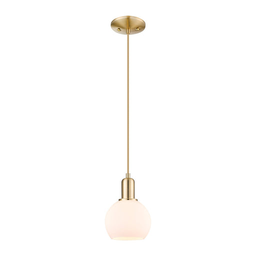 Innovations Athens 6in 1-Light Mini Pendant | Industrial Champagne Bronze Steel and Matte White Glass | Kitchen Island & Dining | Model 716-1P-CB-G121-6
