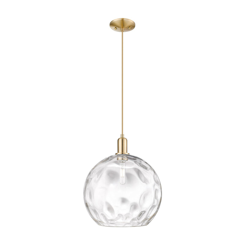 Innovations Athens 13in 1-Light Mini Pendant | Industrial Champagne Bronze Steel and Clear Water Glass | Kitchen Island & | Model 716-1P-CB-G1215-14