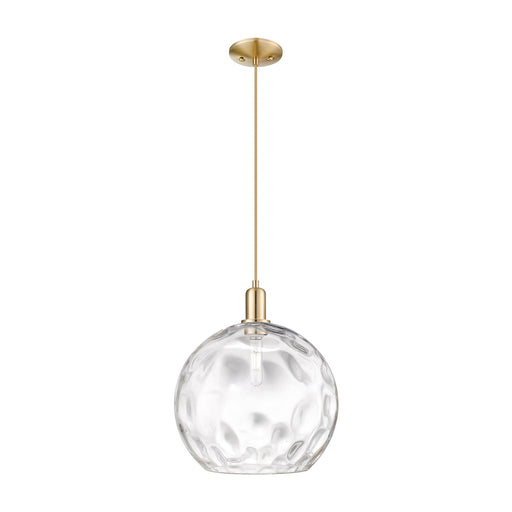 Innovations Athens 13in 1-Light Mini Pendant | Industrial Champagne Bronze Steel and Clear Water Glass | Kitchen Island & | Model 716-1P-CB-G1215-14