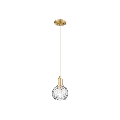 Innovations Athens 6in 1-Light Mini Pendant | Industrial Champagne Bronze Steel and Clear Water Glass | Kitchen Island & Dining | Model 716-1P-CB-G1215-6