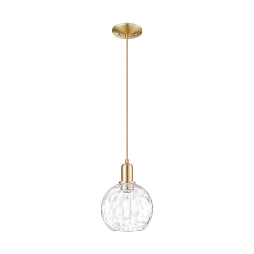 Innovations Athens Water Glass 8in 1-Light Mini Pendant | Industrial Champagne Bronze Steel and Clear Water Glass | Kitchen | Model 716-1P-CB-G1215-8